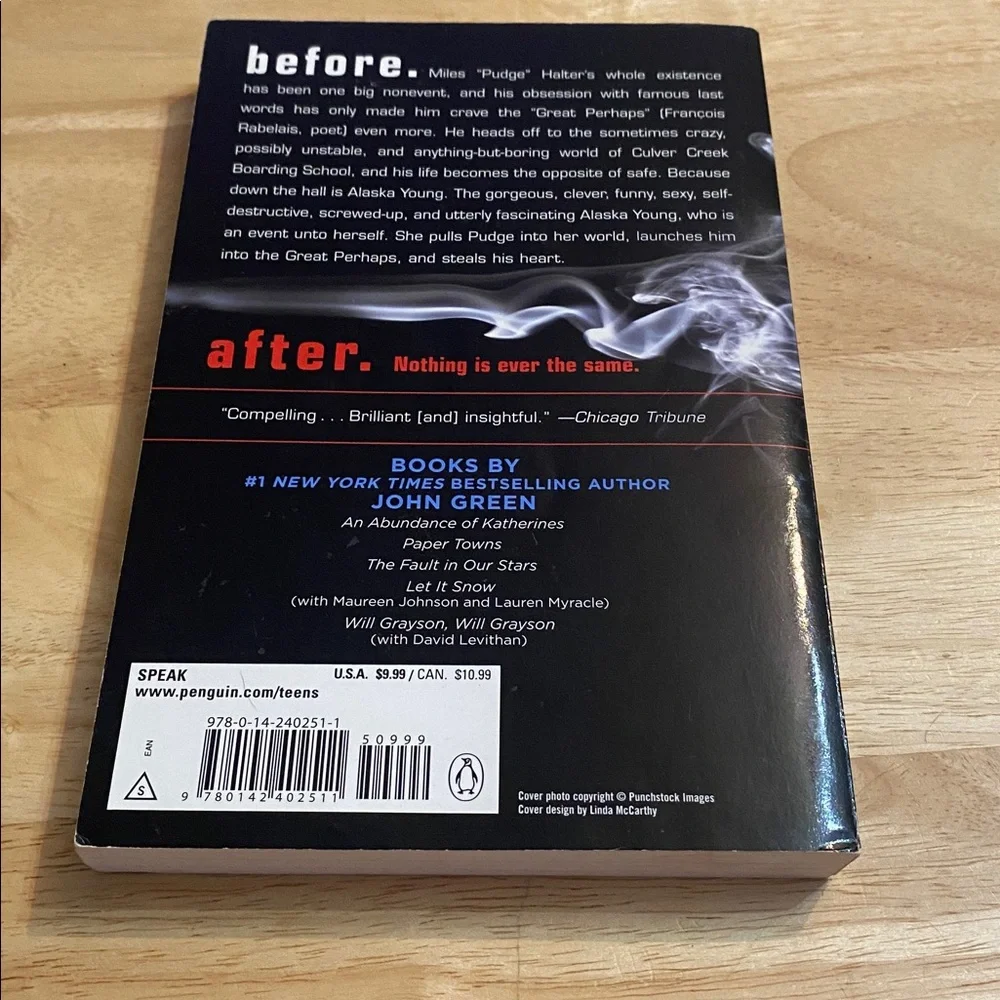 Looking for Alaska by John Green Paperback Book